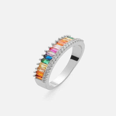 ‎ خاتم نسائي بتصميم جذاب بلون فضي - Ebuy.sa