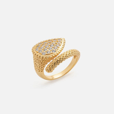 خاتم نسائي بتصميم كلاسيك بلون ذهبي - Ebuy.sa