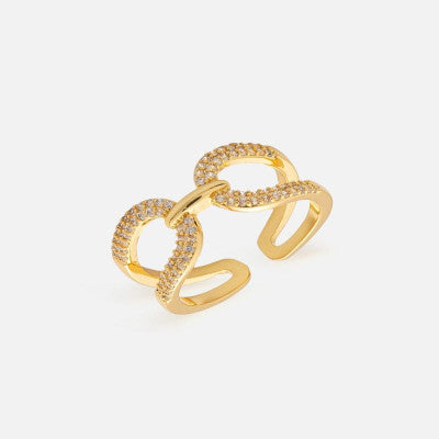 ‎ خاتم نسائي بتصميم كلاسيك بلون ذهبي - Ebuy.sa