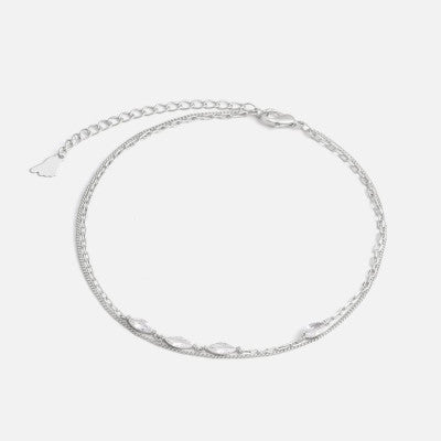 ‎ خلخال نسائي أنيق بلون فضي - Ebuy.sa