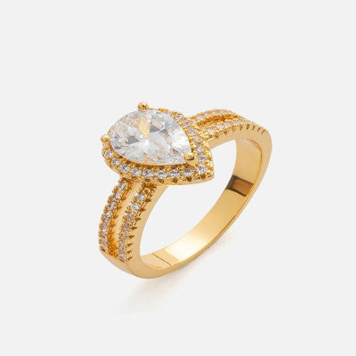 ‎ خاتم نسائي بتصميم جذاب بلون ذهبي - Ebuy.sa