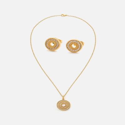 ‎ طقم نسائي أنيق باللون الذهبي - Ebuy.sa