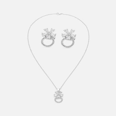 ‎ طقم نسائي كلاسيك باللون الفضي - Ebuy.sa