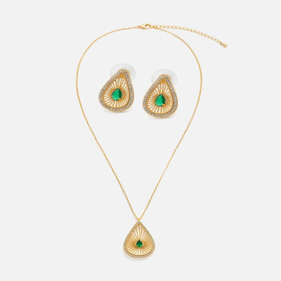 ‎ طقم نسائي أنيق بلون ذهبي - Ebuy.sa