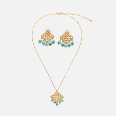 ‎ طقم نسائي راقي بلون ذهبي - Ebuy.sa