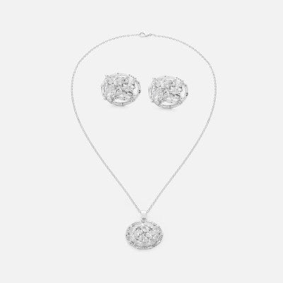 ‎ طقم نسائي أنيق باللون الفضي - Ebuy.sa