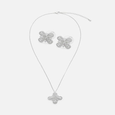 ‎ طقم نسائي أنيق باللون الفضي - Ebuy.sa