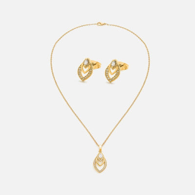 ‎ طقم نسائي أنيق باللون الذهبي - Ebuy.sa