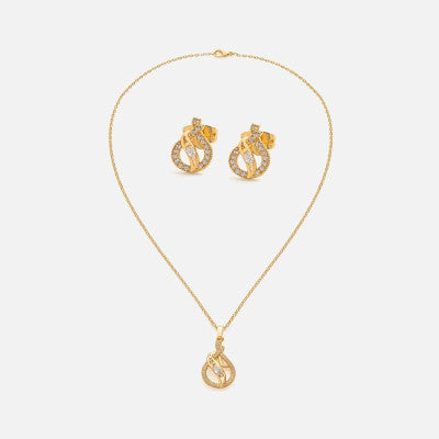 ‎ طقم نسائي أنيق باللون الذهبي - Ebuy.sa