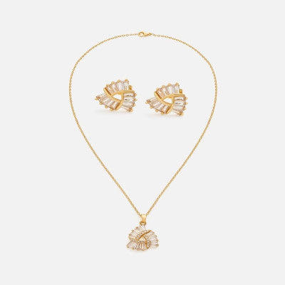 ‎ طقم نسائي ناعم باللون الذهبي - Ebuy.sa