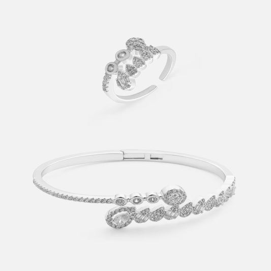 ‎ طقم نسائي أنيق بلون فضي - Ebuy.sa