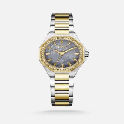 ساعة نسائيه فنشي ستيل بلون ذهبي وفضي - Ebuy.sa