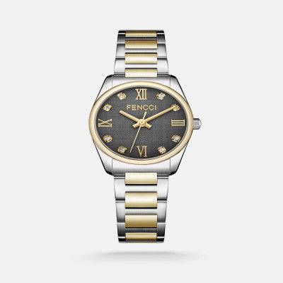 ساعة نسائيه فنشي ستيل بلون ذهبي وفضي - Ebuy.sa