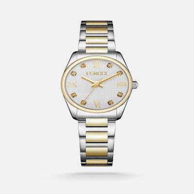 ساعة نسائيه فنشي ستيل بلون ذهبي وفضي - Ebuy.sa