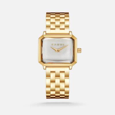 ساعة نسائية إلڤي بسير ستيل بلون ذهبي - Ebuy.sa