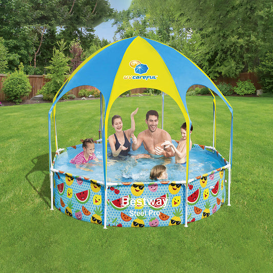 بست واي-مسبح شراع مثمن بزاوية مع مظلة وشلال ماء 244X51 سم  - 26-56432 - Ebuy.sa