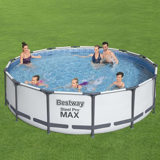 بست واي- مسبح شراع  أعمدة دائري ازرق مع فلتر وسلم 427X107CM 26-56950 - Ebuy.sa