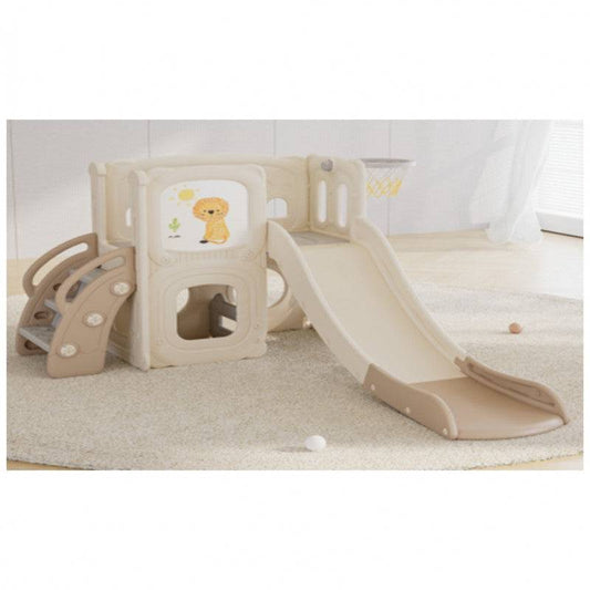 زحليقة مع ملعب داخلي وكرة سلة 3*1 بني - Ebuy.sa