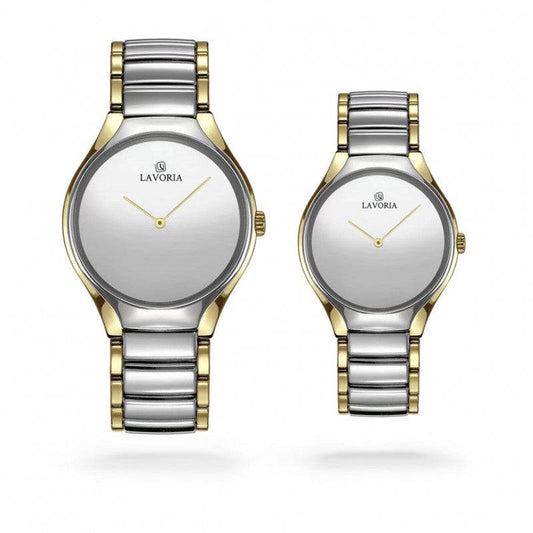 طقم ساعة نسائي ورجالي  بتصميم كلاسيكي من لافوريا - Ebuy.sa