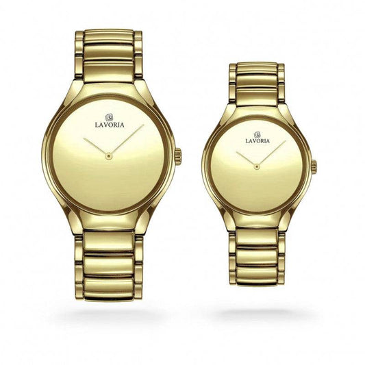 طقم ساعة نسائي ورجالي  بتصميم كلاسيكي من لافوريا - Ebuy.sa