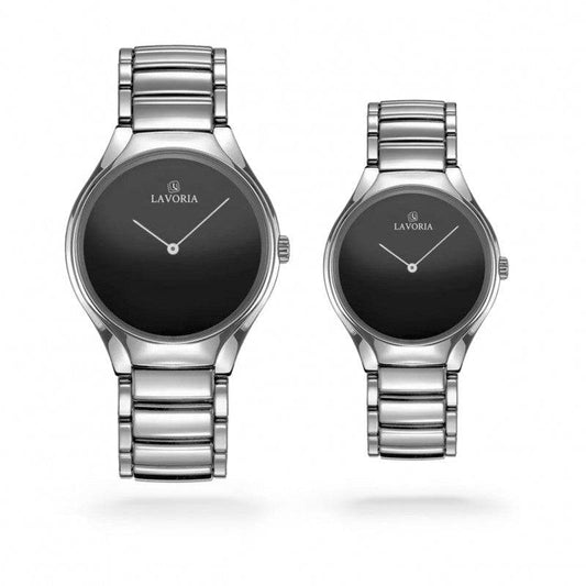 طقم ساعة نسائي ورجالي  بتصميم كلاسيكي من لافوريا - Ebuy.sa