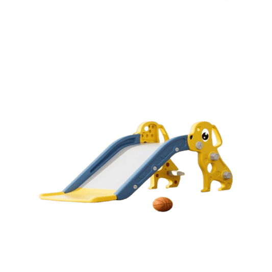 زحليقة علي شكل كلب قابلة للطي  للأطفال 120X55X53سم أصفر - Ebuy.sa