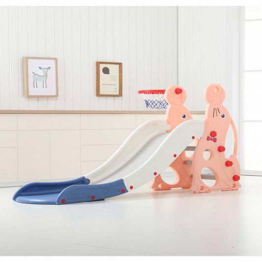 زحليقة أطفال قابلة للطي مع كرة سلة ,146*43*98.5 سم وردي - Ebuy.sa