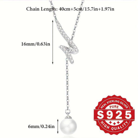 قلادة نسائية على شكل حرف من فضة 925 - Ebuy.sa