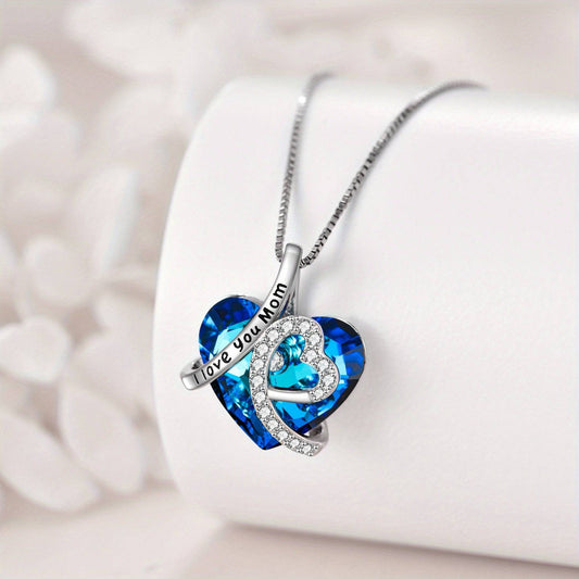 عقد معلق عصري من كريستال أزرق صناعي مع سلسلة قابلة للتعديل - Ebuy.sa