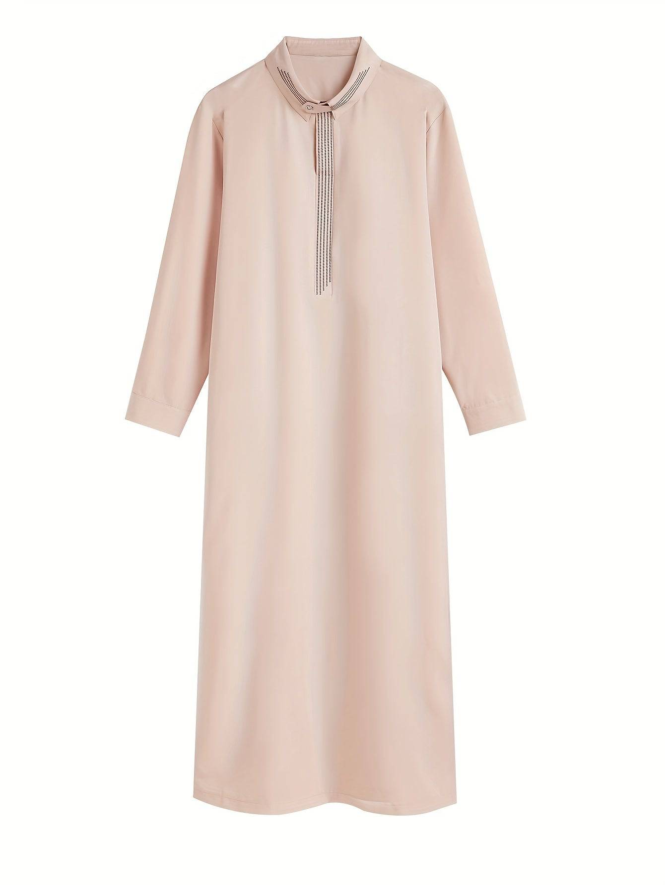 ثوب عربي رجالي كاجوال – رمادي فاتح مع خطوط سوداء أنيقة - Ebuy.sa