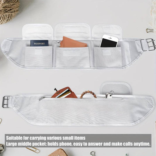 حزام إحرام رجالي قابل للتعديل بجيب وسحاب – أبيض - Ebuy.sa