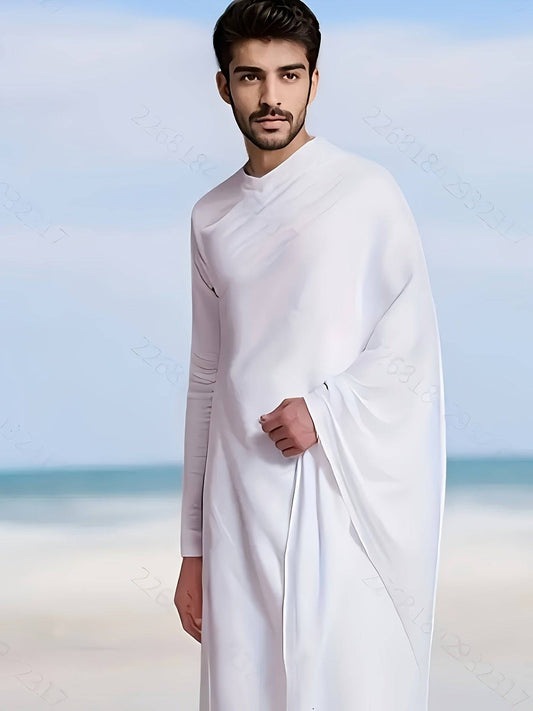 طقم 2 قطعة من مناشف الإحرام الرجالية البيضاء - Ebuy.sa