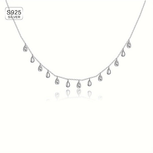 قلادة أنيقة من الفضة عيار 925 مع طلاء - Ebuy.sa