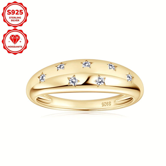 خاتم مويزانايت واحد للنساء من الفضة الإسترلينية 925 - Ebuy.sa