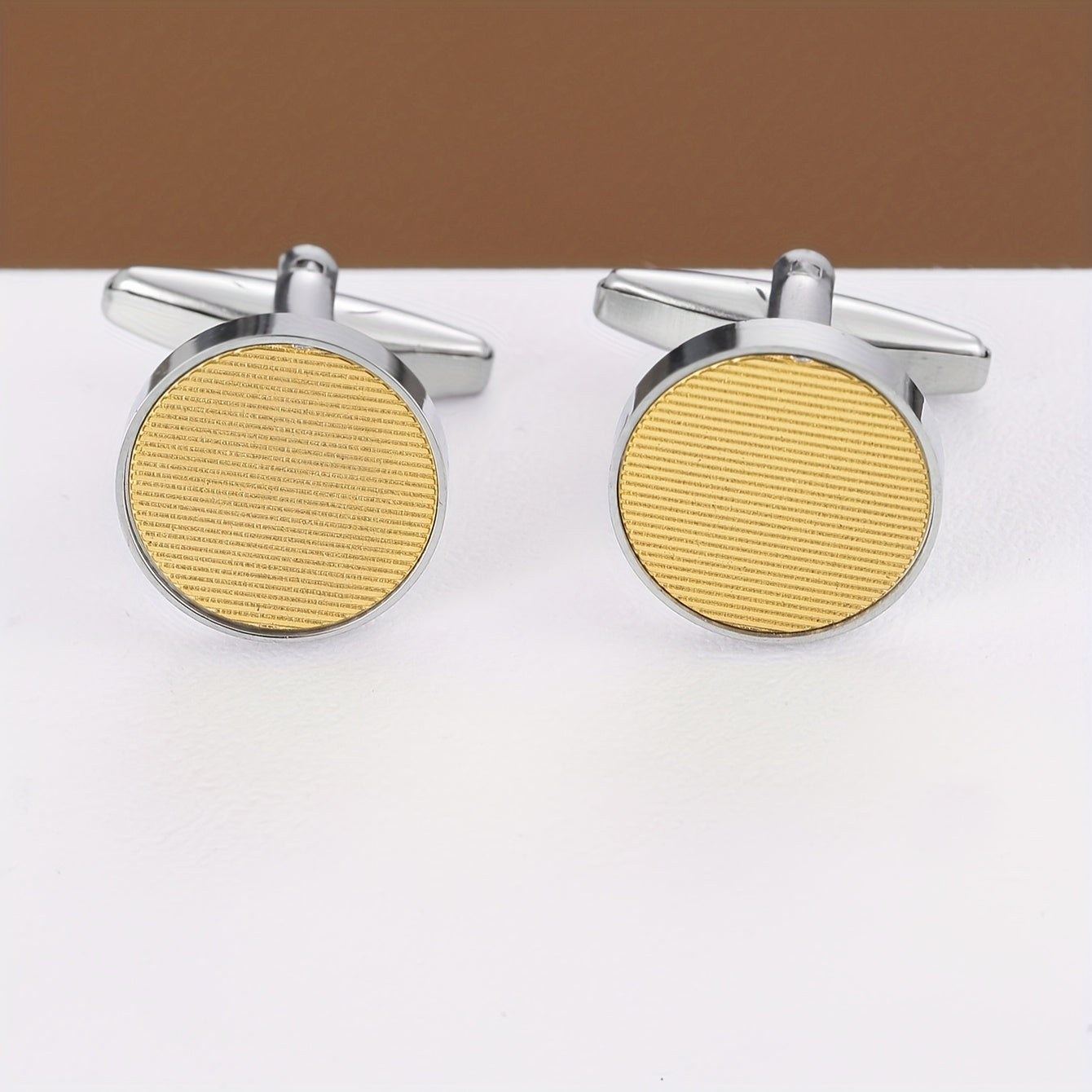 أزرار أكمام دائرية بتصميم فاخر بنقشة معدنية لإكسسوارات قميص بدلة رجالية - Ebuy.sa