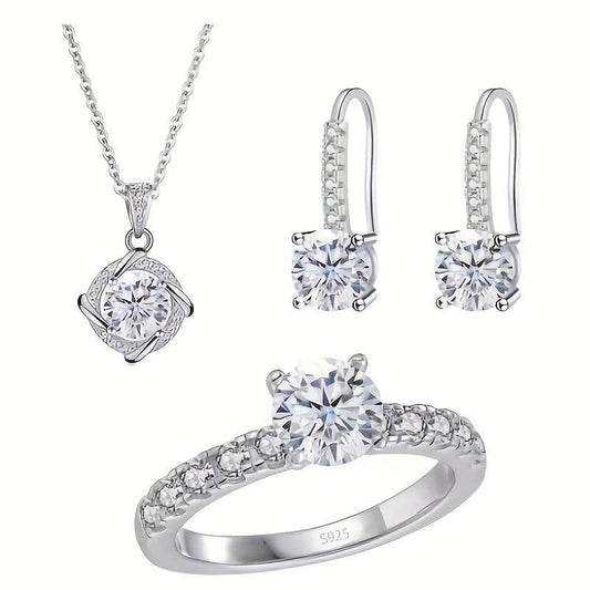 طقم مجوهرات أنيق من الفضة 925 للسيدات - Ebuy.sa