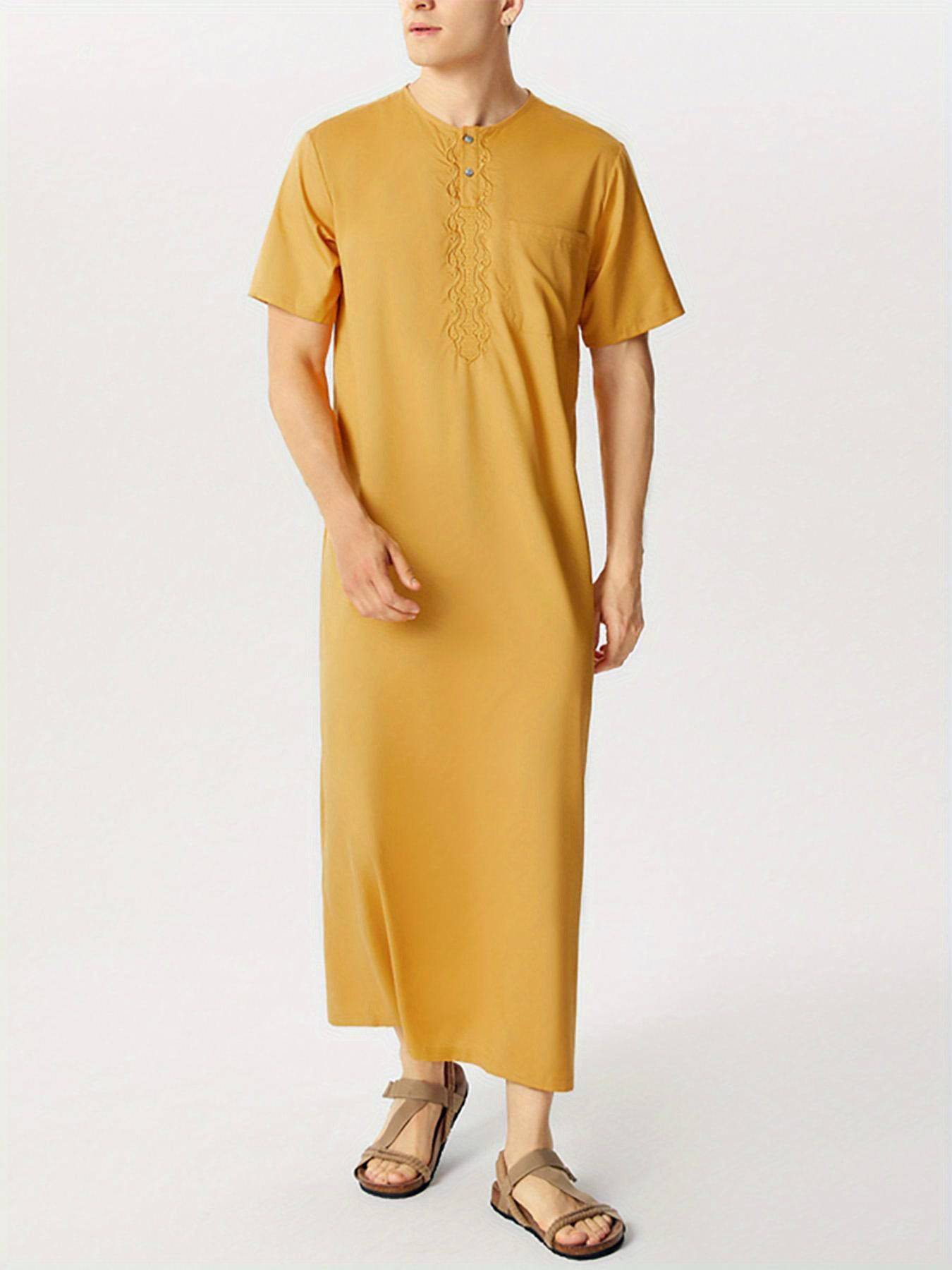 قطعة واحدة - قفطان رجالي كاجوال بأسلوب الشرق الأوسط الإسلامي - Ebuy.sa