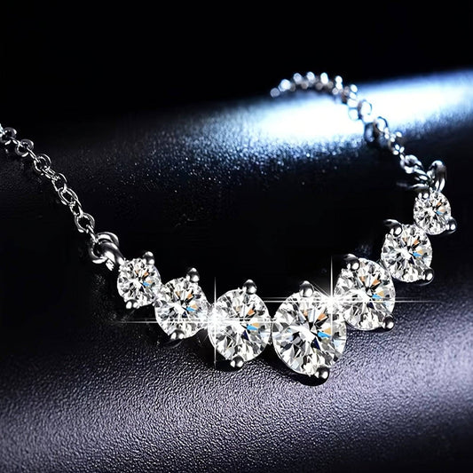 قلادة مويسانيتي 2.8 قيراط من الفضة عيار 925 - Ebuy.sa