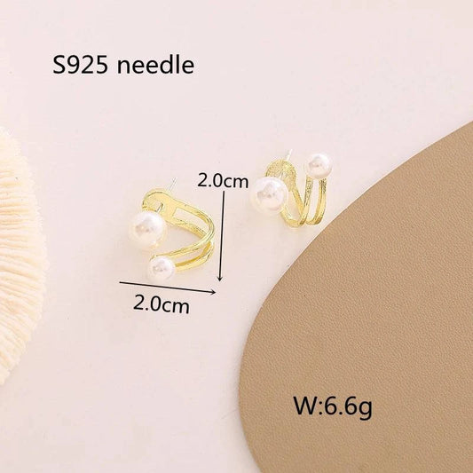 حلق ذهبي لؤلؤ - Ebuy.sa