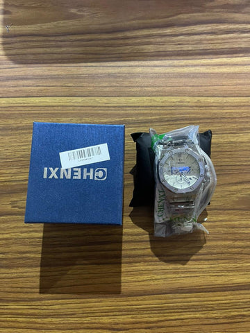 ساعة يد فاخرة للرجال ساعة من الفولاذ المقاوم للصدأ مع أجراس ملونة