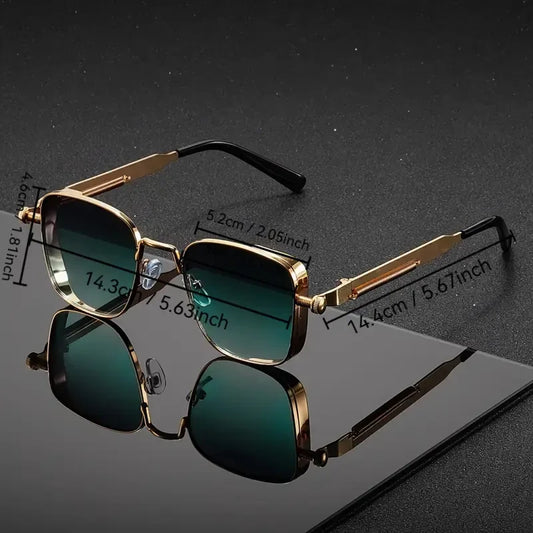 نظارة شمسية رجالية مستطيلة مستقطبة بإطار معدني أنيق