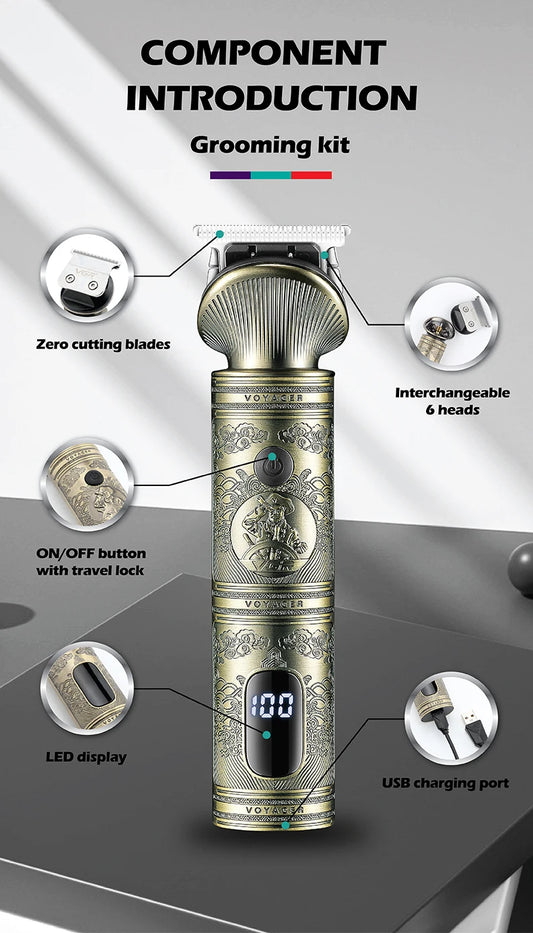 ماكينة حلاقة احترافية 6 في 1 متعددة الاستخدامات قابلة للشحن