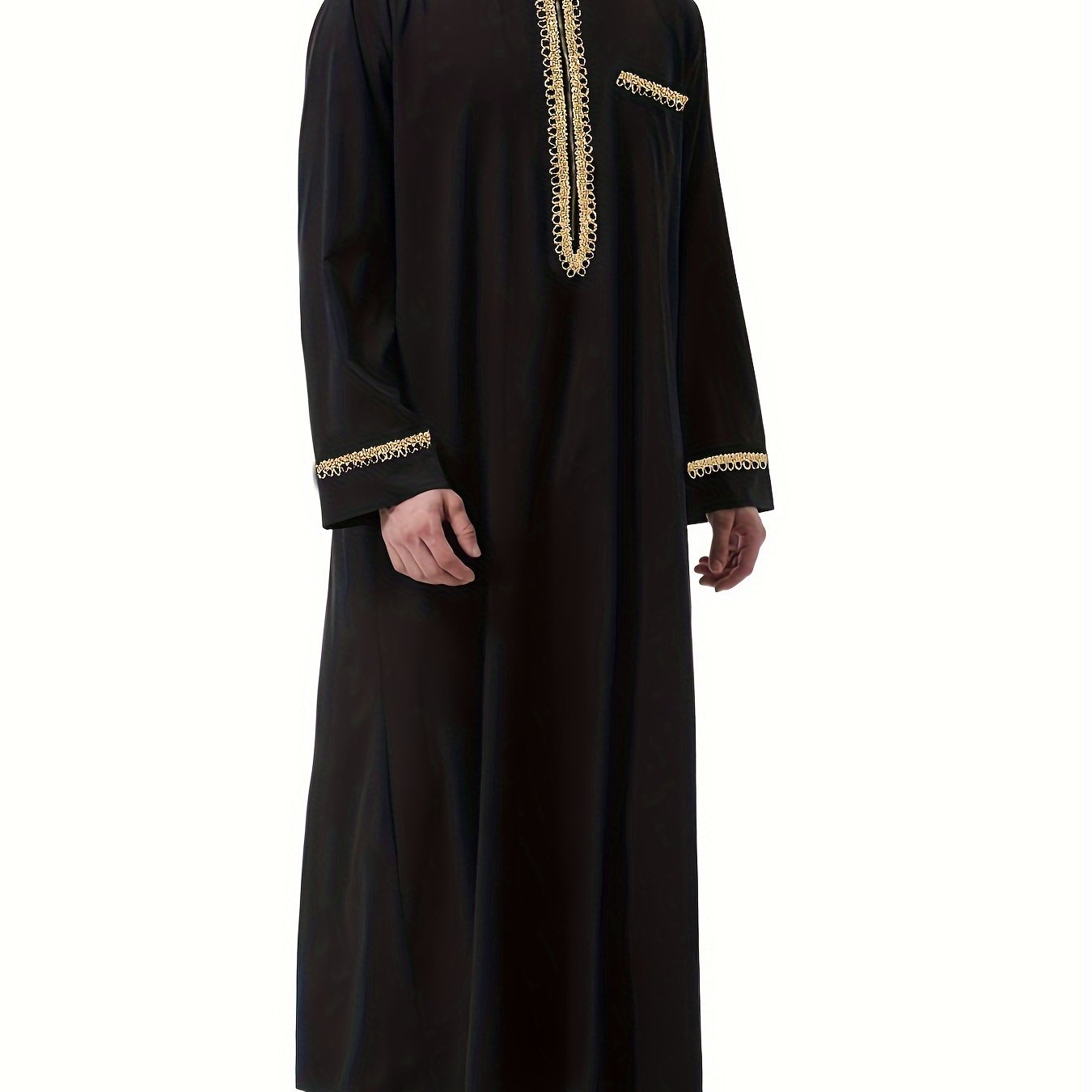 ثوب رجالي سعودي رمضاني – دِشداشة بأكمام طويلة، كندورة تقليدية للرجال، مثالية لشهر رمضان وعيد الأضحى.