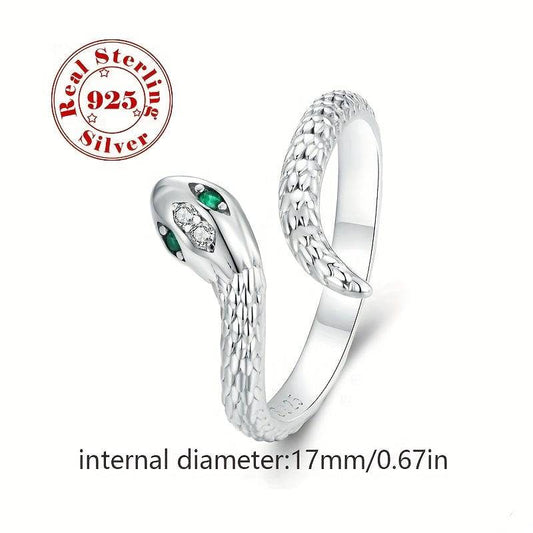 خاتم فضة استرلينية 925 شكل ثعبان - Ebuy.sa