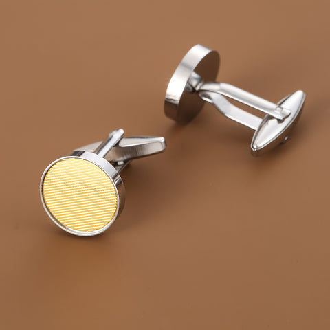 أزرار أكمام دائرية بتصميم فاخر بنقشة معدنية لإكسسوارات قميص بدلة رجالية - Ebuy.sa