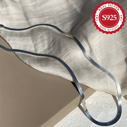 قلادة سلسلة الثعبان الأنيقة من فضة 925 المطلية - Ebuy.sa