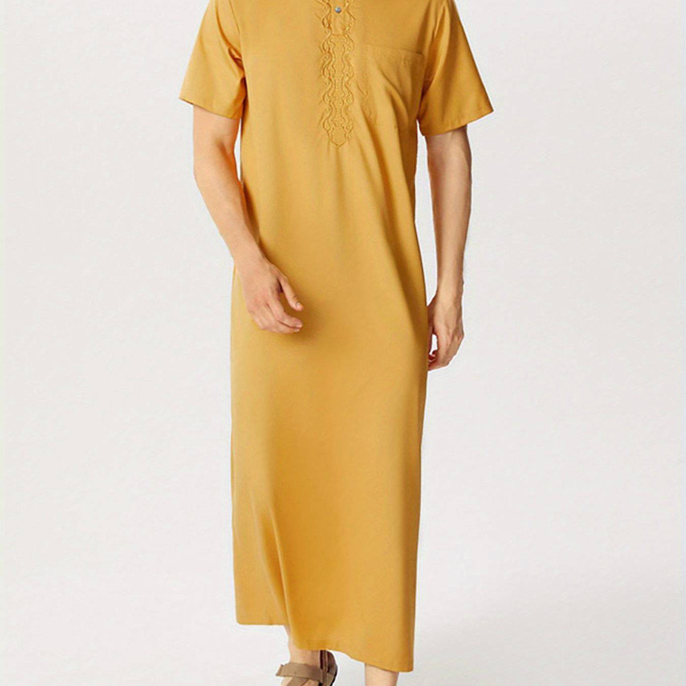 قطعة واحدة - قفطان رجالي كاجوال بأسلوب الشرق الأوسط الإسلامي - Ebuy.sa