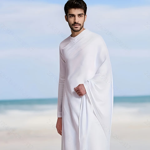 ٢ قطع من مناشف الإحرام للرجال – بيضاء