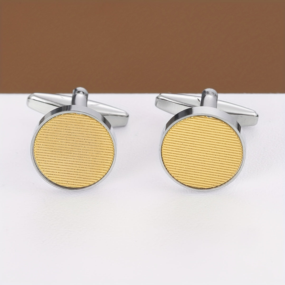 أزرار أكمام دائرية بتصميم فاخر بنقشة معدنية لإكسسوارات قميص بدلة رجالية - Ebuy.sa