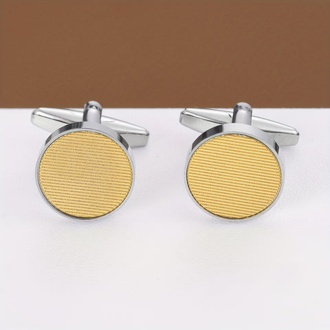 أزرار أكمام دائرية بتصميم فاخر بنقشة معدنية لإكسسوارات قميص بدلة رجالية - Ebuy.sa